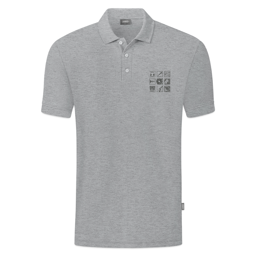 JAKO Mannen Polo Organic - grijs gemêleerd