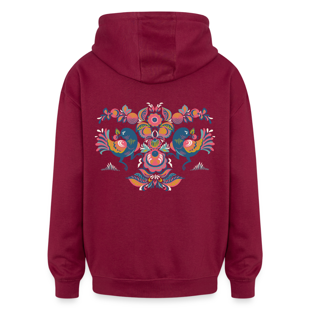Oversized uniseks hoodie - bourgognerood