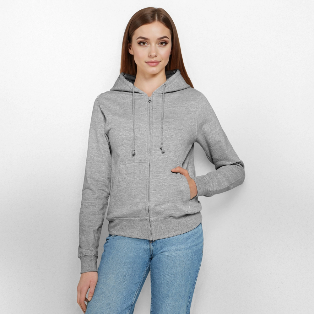 Vrouwen ziphoodie - grijs gemêleerd