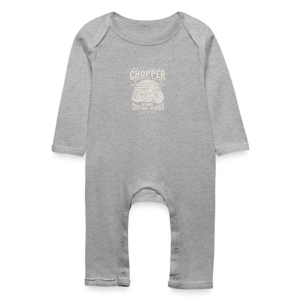 Baby bio kruippakje - grijs gemêleerd