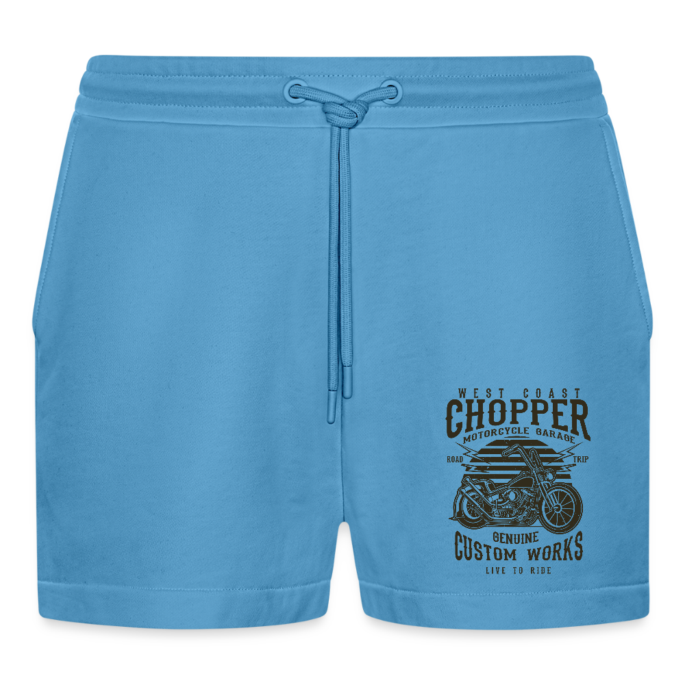 Organic relaxed cropped shorts made in EU - Sol Blue
