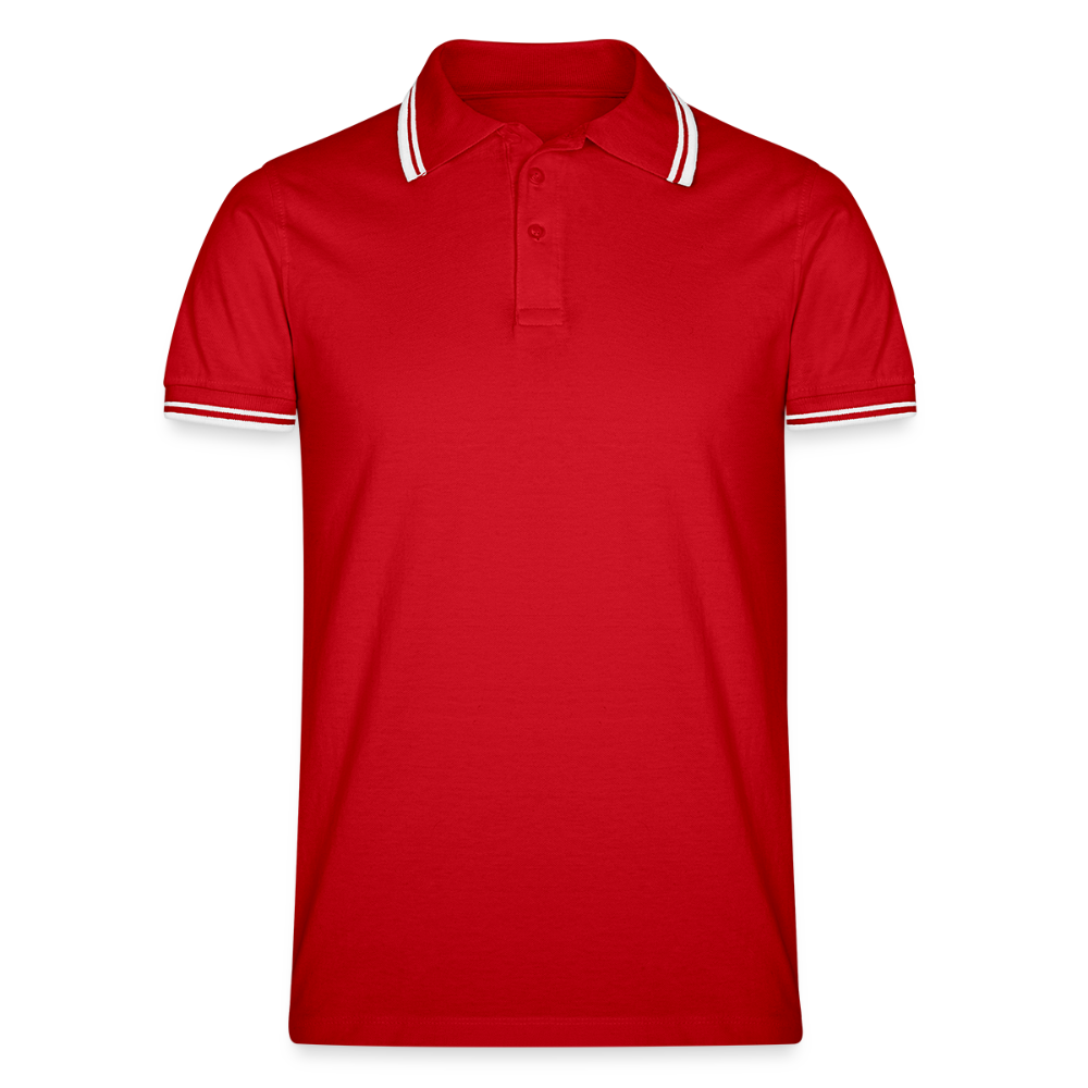 Mannen tipped poloshirt - rood/wit