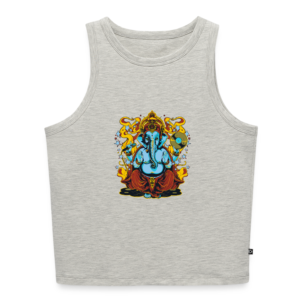 Vrouwen cropped tanktop - grijs gemêleerd