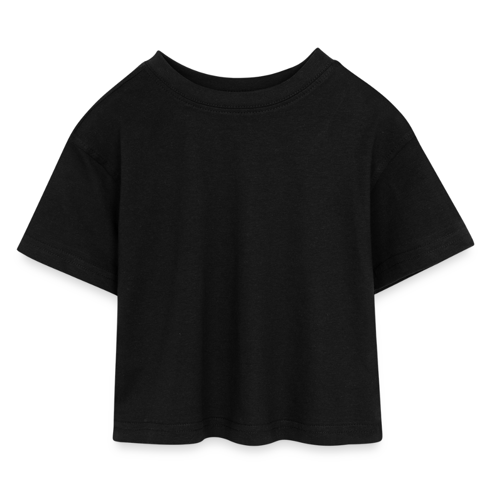 Kinderen cropped jersey T-shirt - zwart