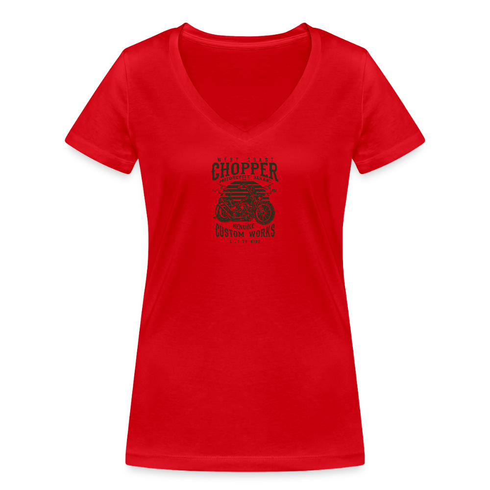 Vrouwen bio T-shirt met V-hals van Stanley & Stella - rood