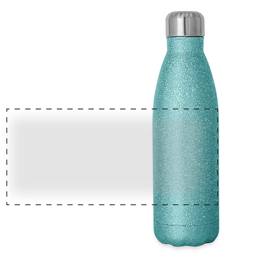 Roestvrijstalen glitter-thermosfles - blue glitter