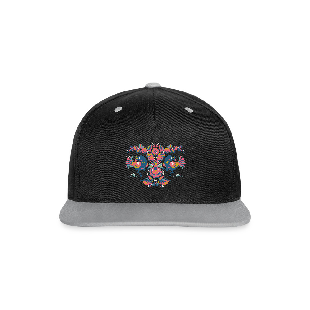 Contrast snapback cap - zwart/grijs