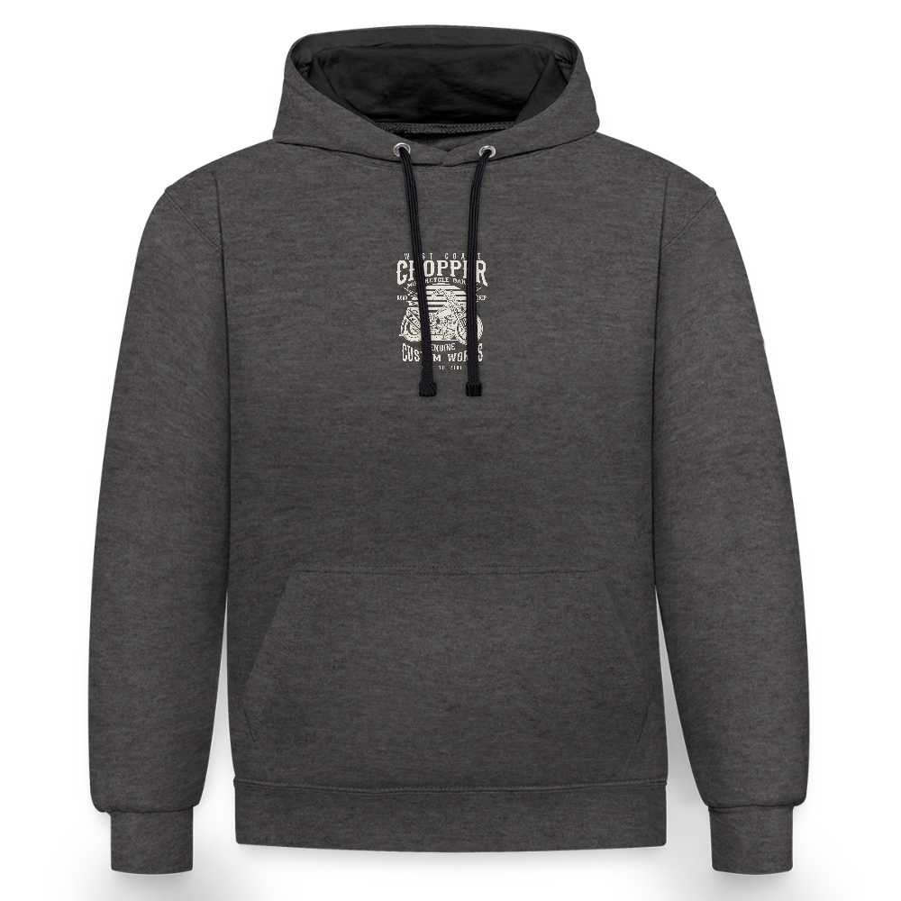 Contrast hoodie - antraciet/zwart