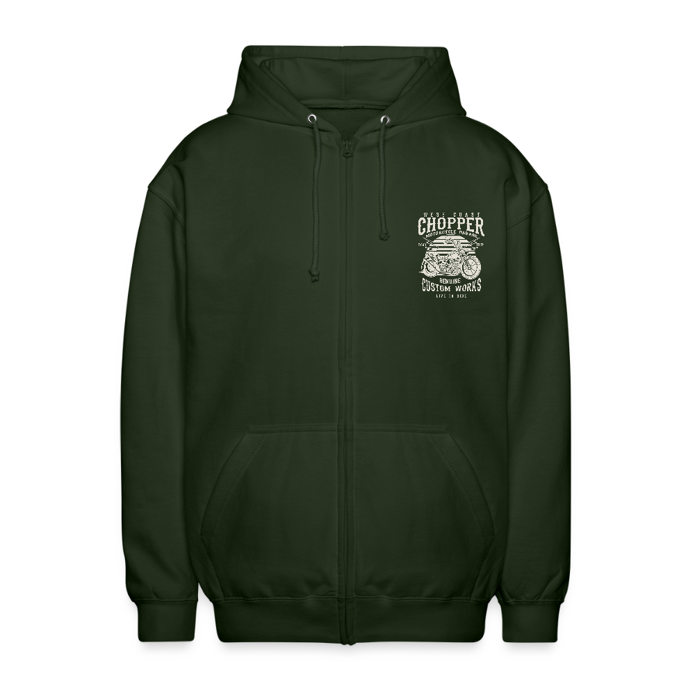 Uniseks zip hoodie - forestgroen