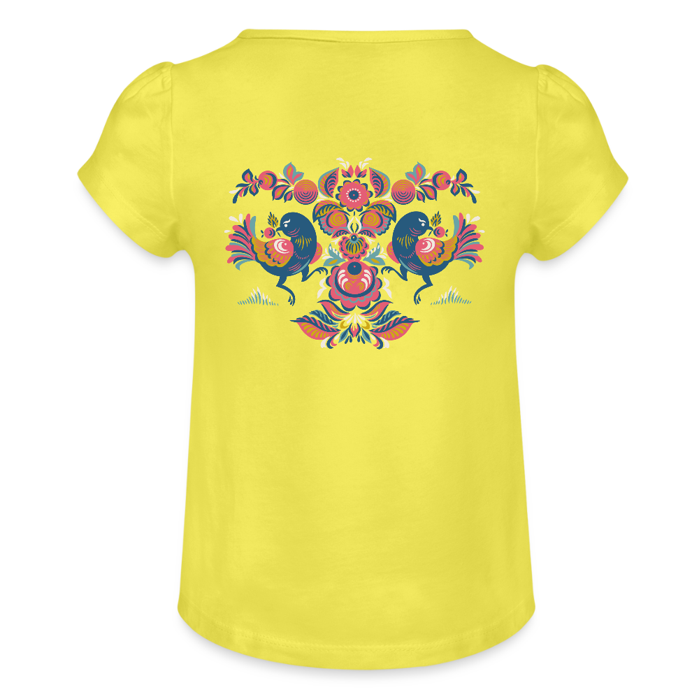 Meisjes-T-shirt met plooien - geel
