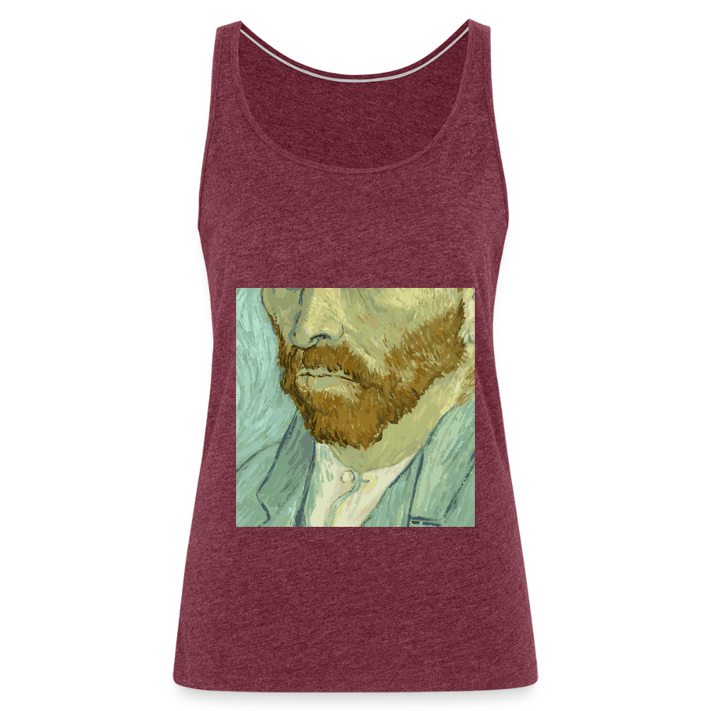 Vrouwen Premium tank top - bordeaux gemêleerd