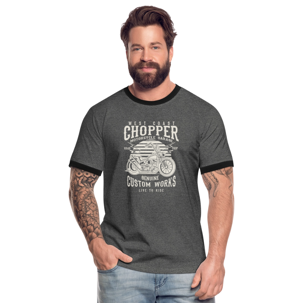 Mannen contrastshirt - antraciet/zwart