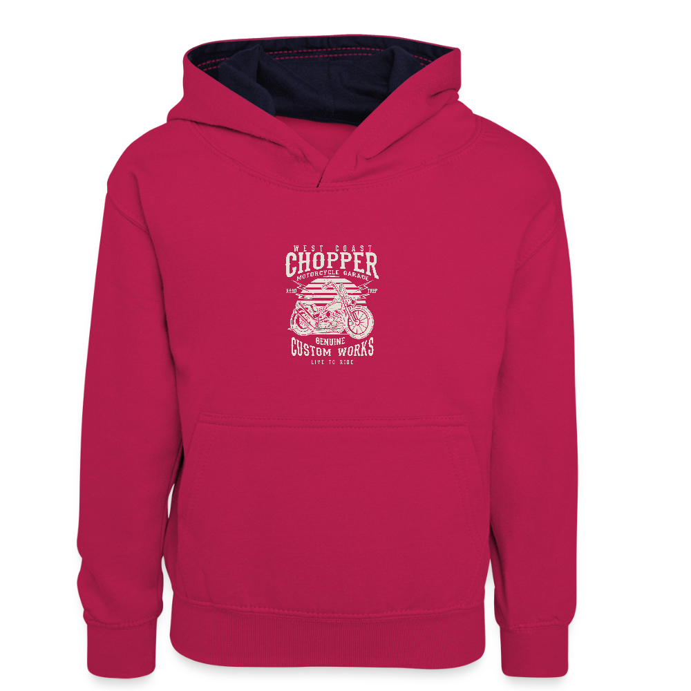 Teenager contrast-hoodie/kinderen contrast-hoodie - roze/navy
