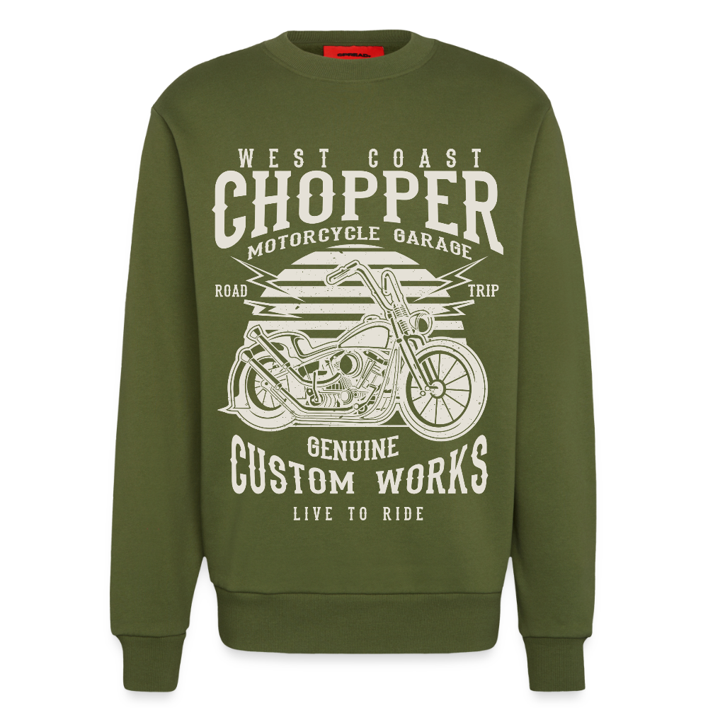 Organic relaxed crewneck made in EU - MOSS GREEN