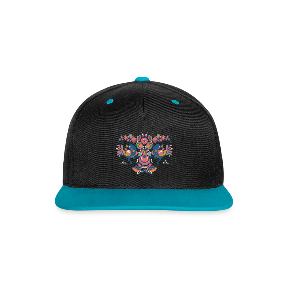 Contrast snapback cap - zwart/turquoise