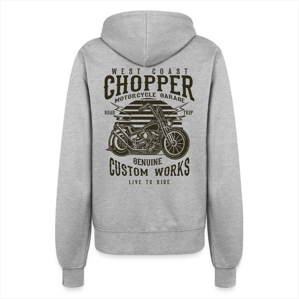 Vrouwen ziphoodie - grijs gemêleerd