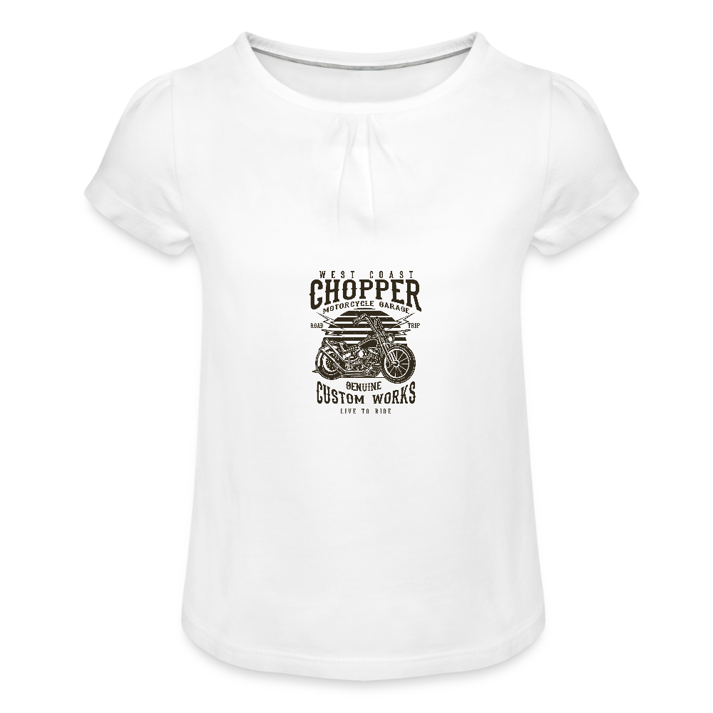 Meisjes-T-shirt met plooien - wit