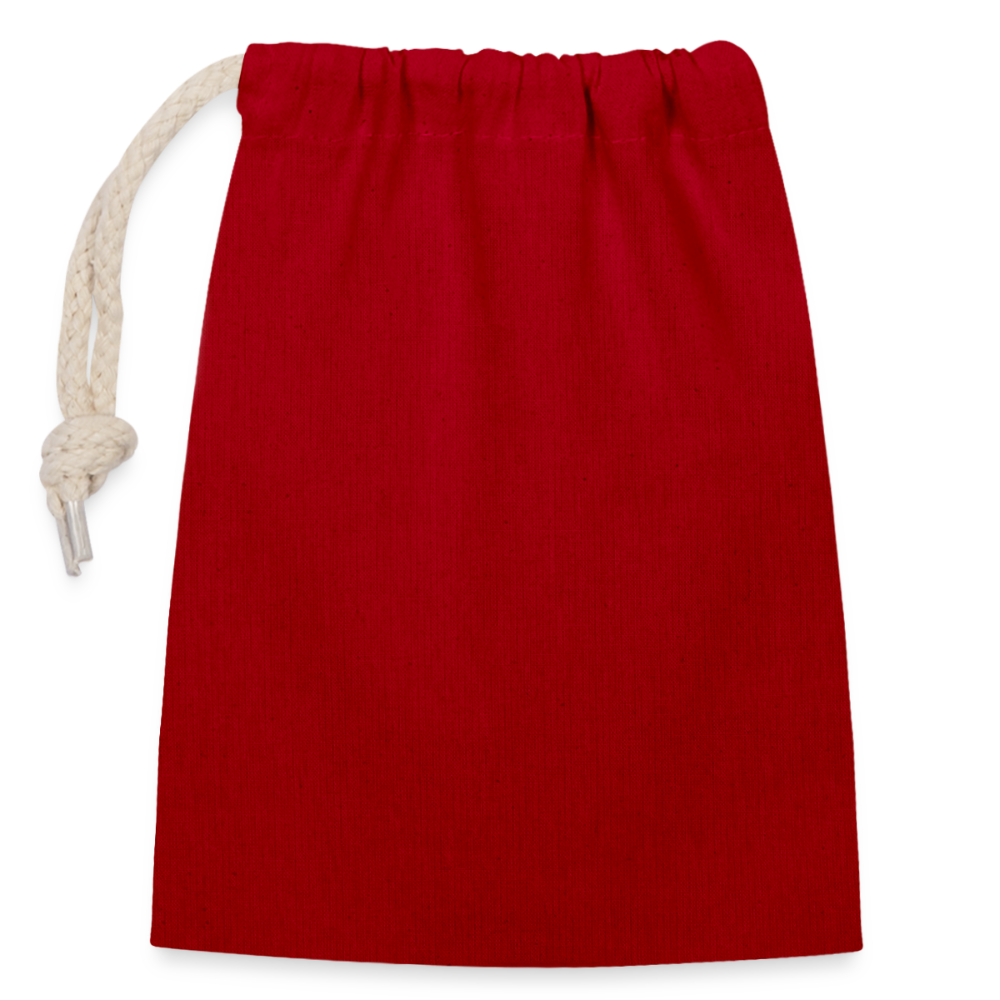 Afsluitbare cadeauzak van katoen (14x20cm) - rood