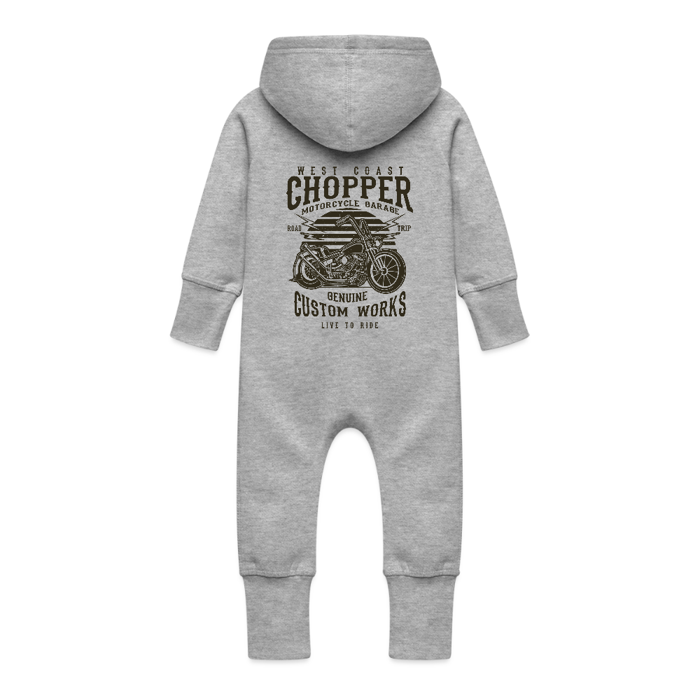 Baby bio sweat kruippakje met capuchon - grijs gemêleerd