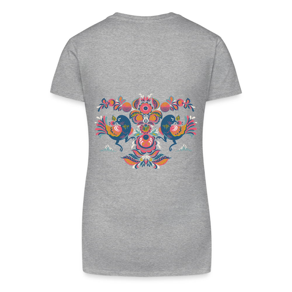 Bio vrouwen T-shirt met V-hals - grijs gemêleerd