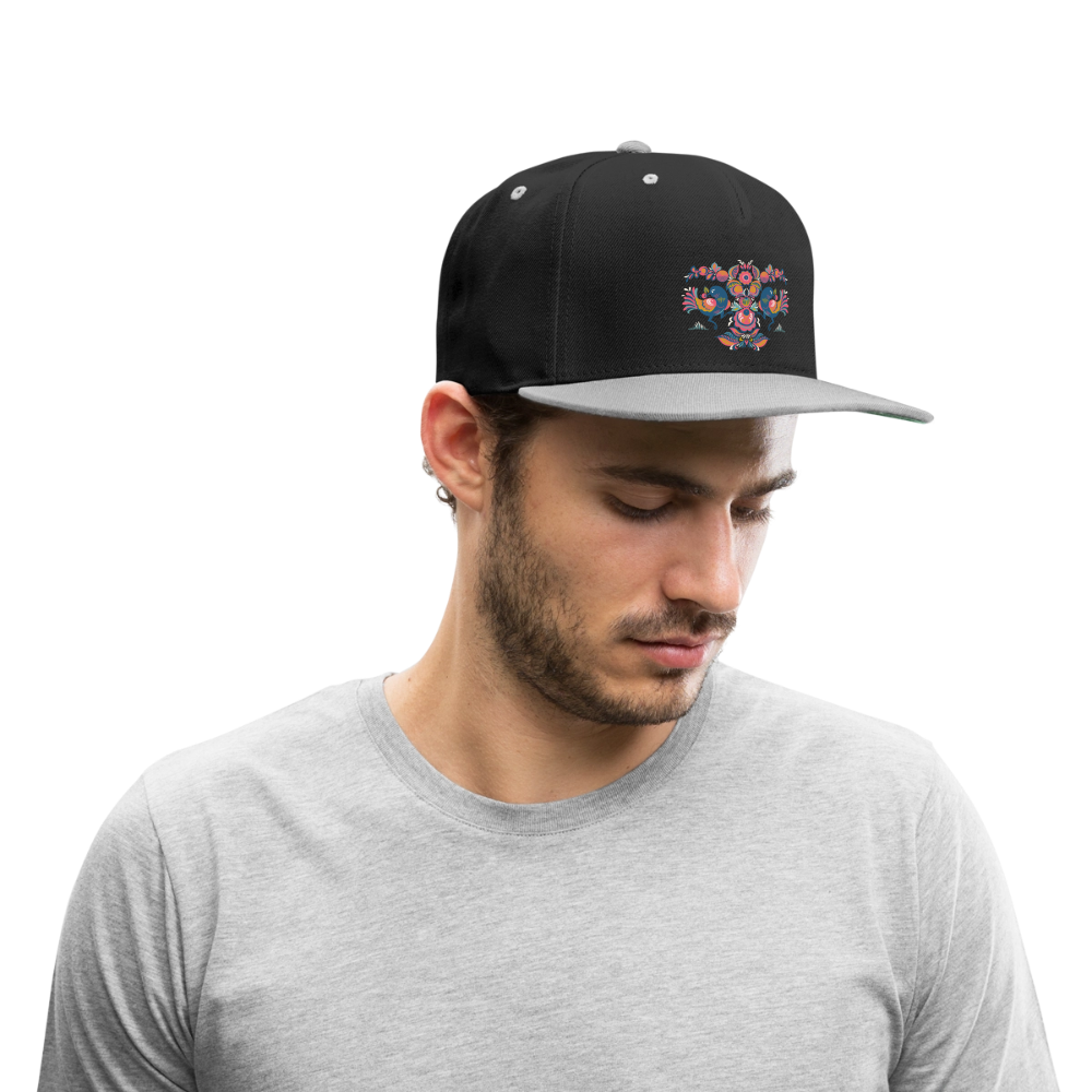Contrast snapback cap - zwart/grijs