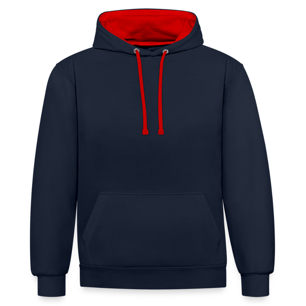 Contrast hoodie - navy/rood