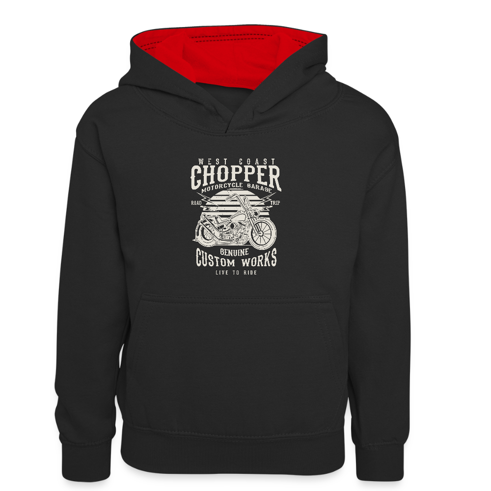 Teenager contrast-hoodie/kinderen contrast-hoodie - zwart/rood
