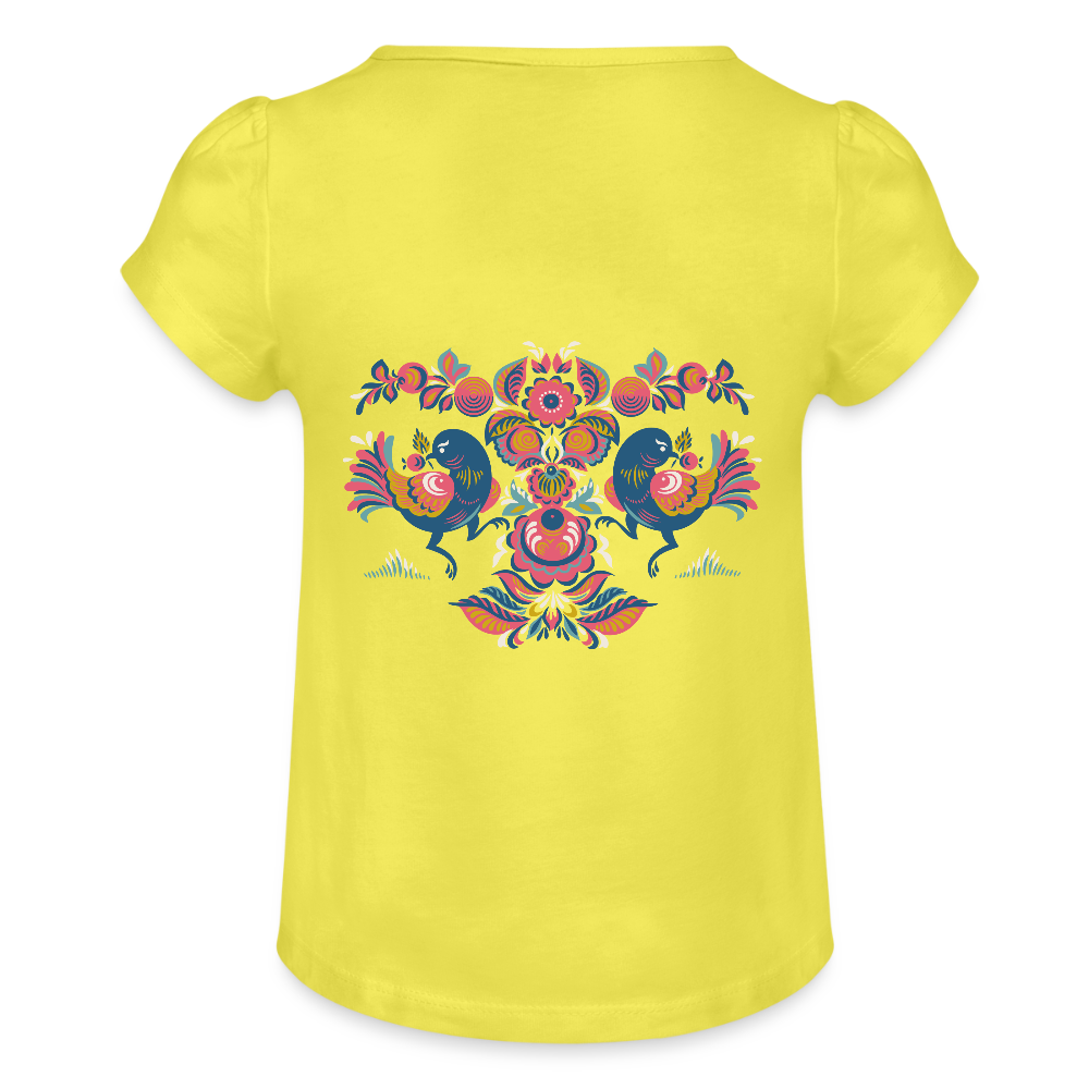 Meisjes-T-shirt met plooien - geel