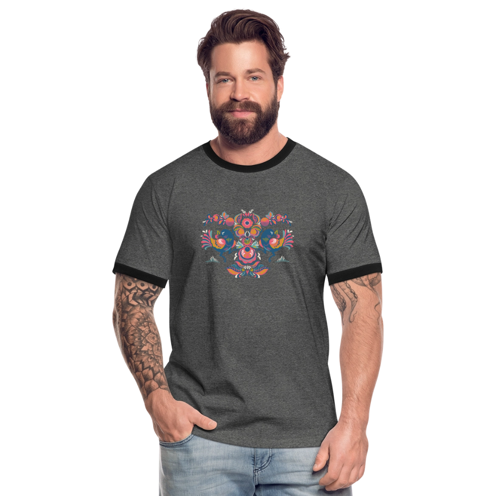 Mannen contrastshirt - antraciet/zwart