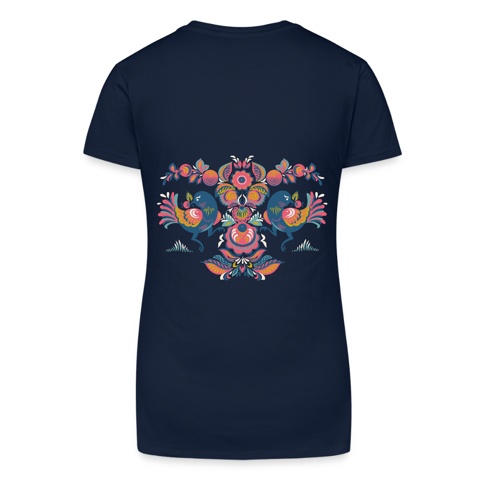 Bio vrouwen T-shirt met V-hals - donkerblauw