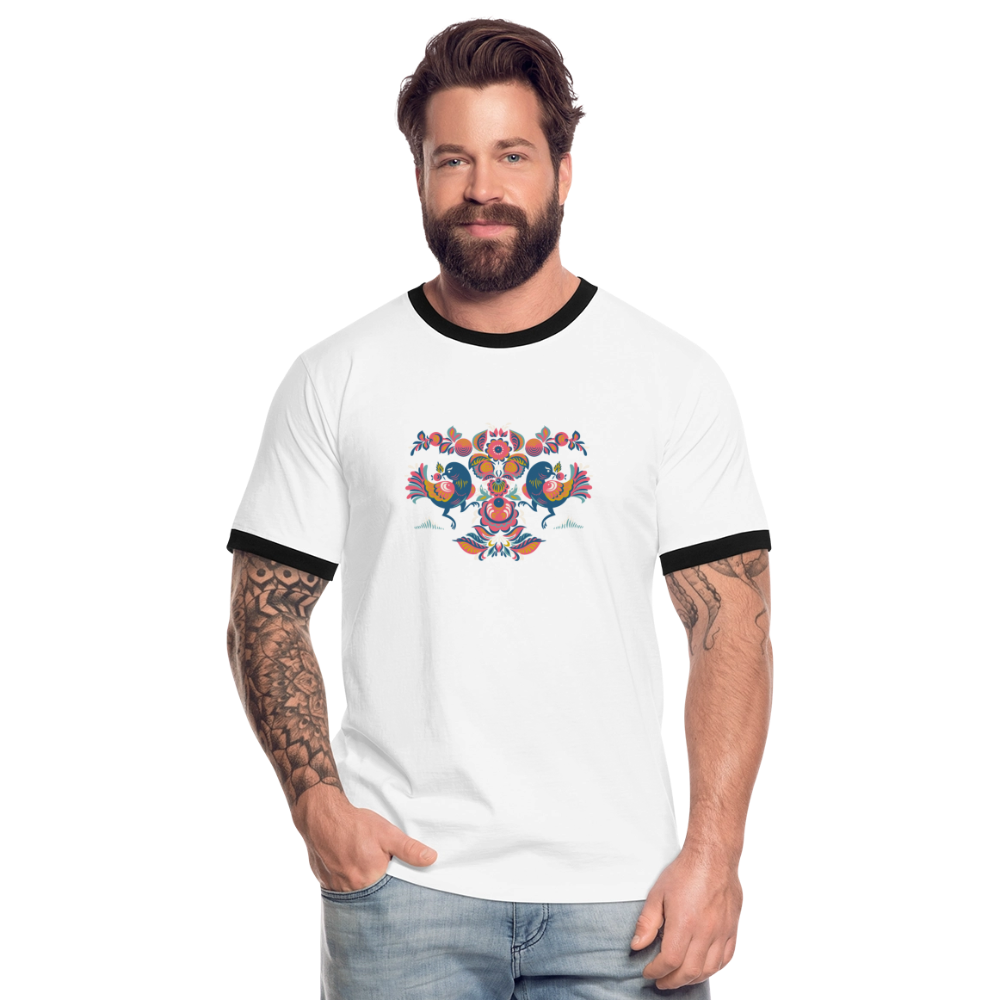Mannen contrastshirt - wit/zwart
