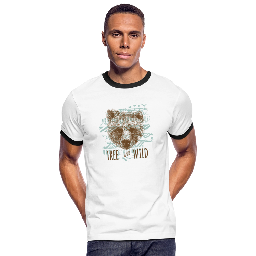 Mannen contrastshirt - wit/zwart