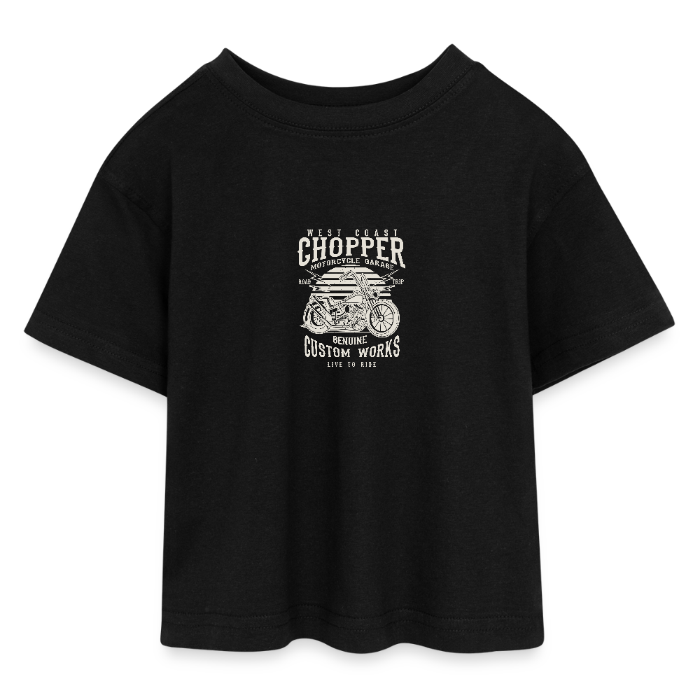 Tieners cropped jersey T-shirt - zwart