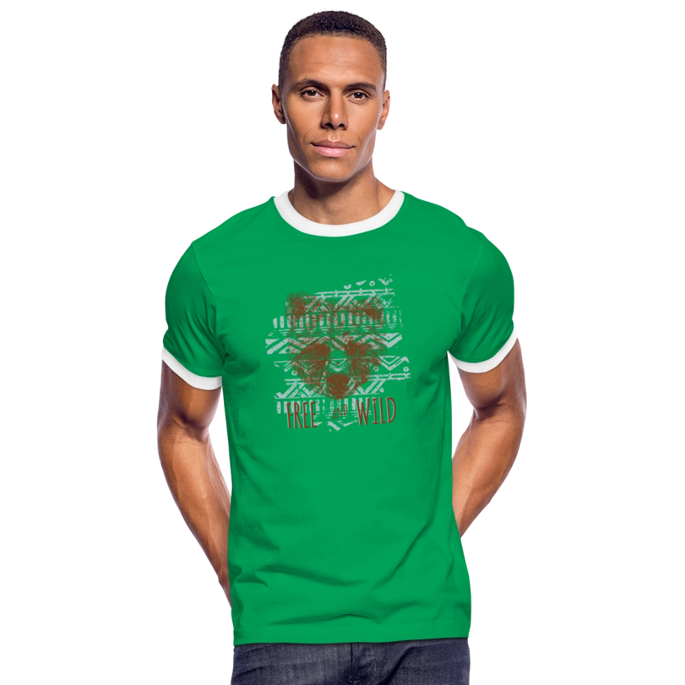 Mannen contrastshirt - kelly groen/wit