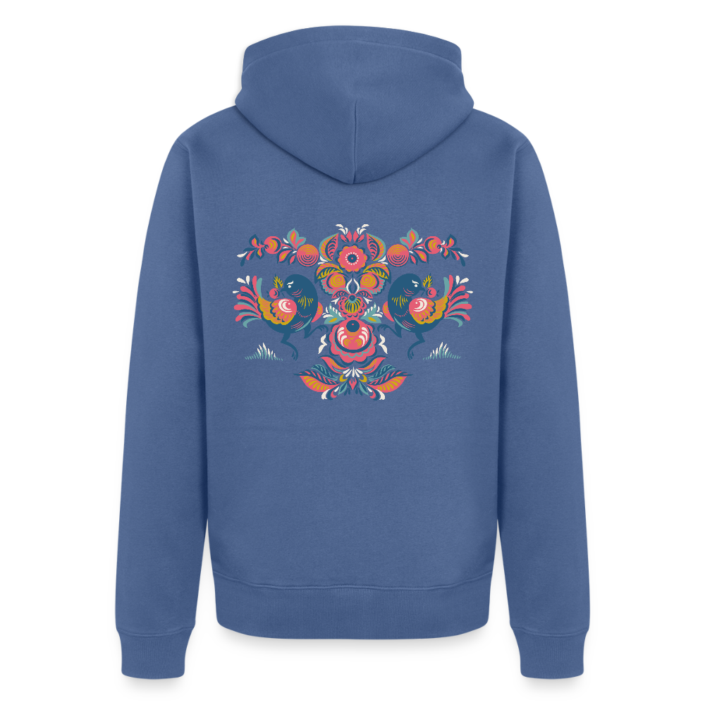 Mannenjack Premium met capuchon - duifblauw