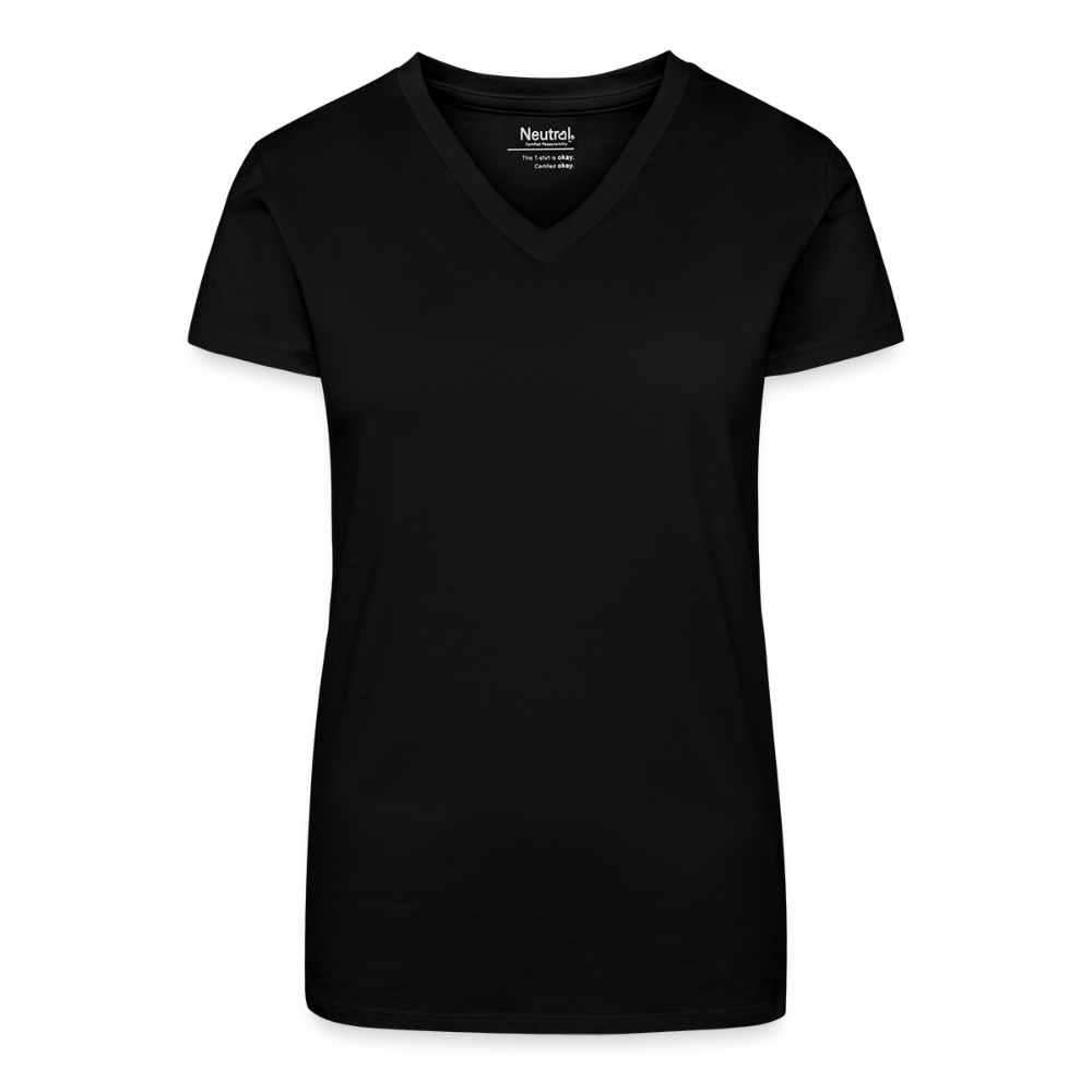 Bio vrouwen T-shirt met V-hals - zwart