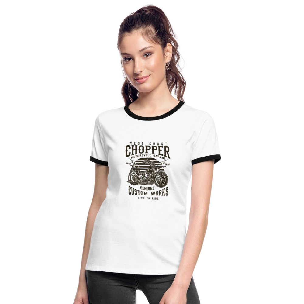 Vrouwen contrastshirt - wit/zwart