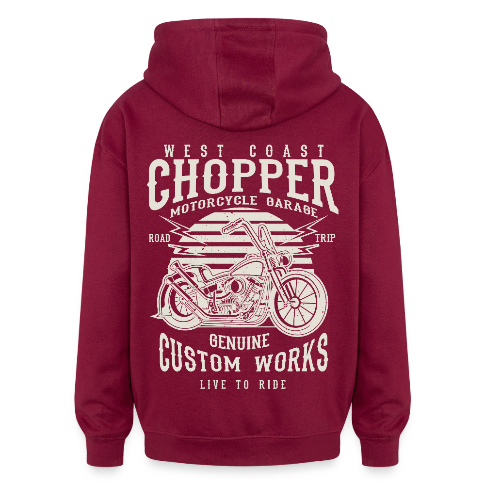 Oversized uniseks hoodie - bourgognerood