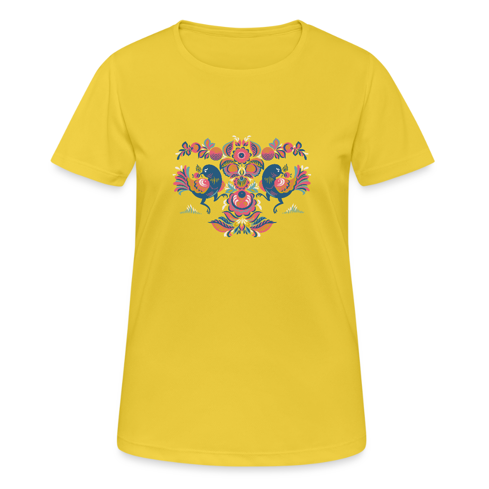 Vrouwen T-shirt ademend actief - zonnegeel