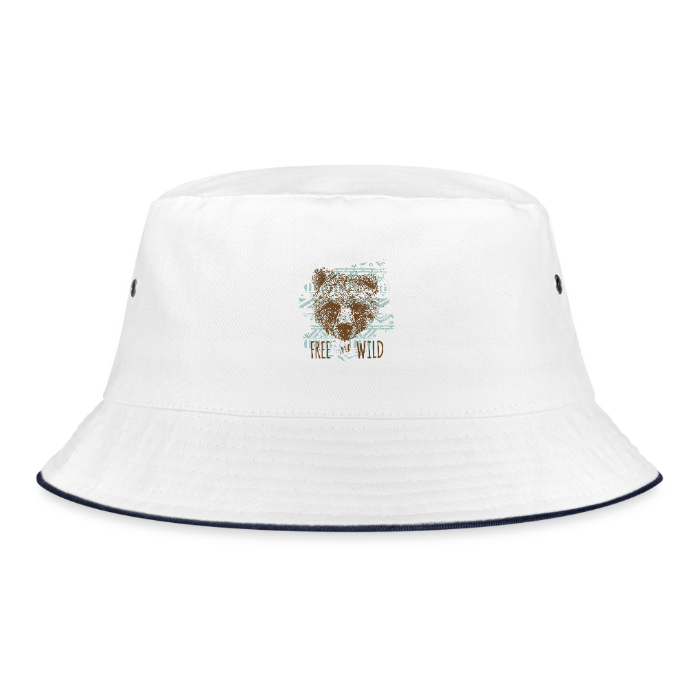 Vissershoed - wit/navy