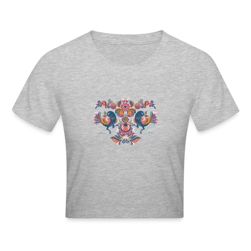 Cropped T-Shirt - grijs gemêleerd
