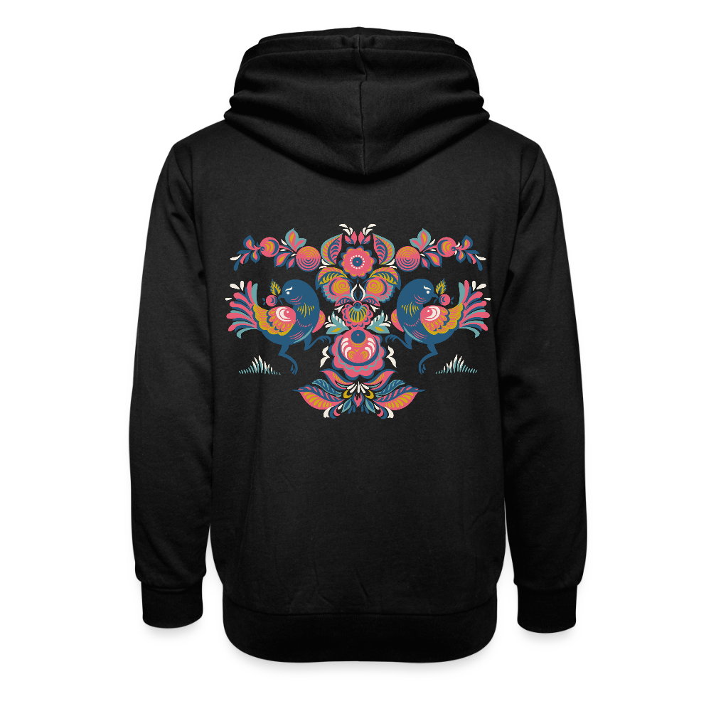 Unisex sjaalkraag hoodie - zwart