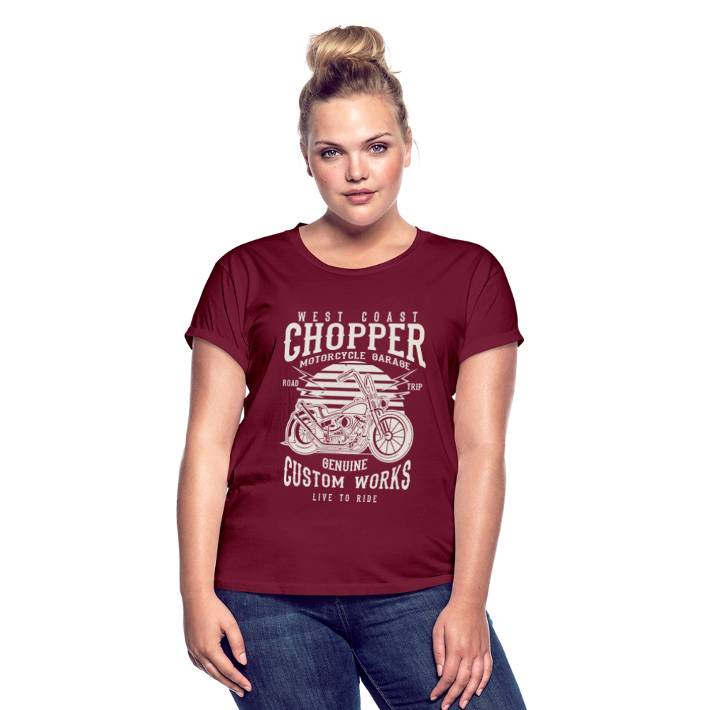 Vrouwen oversize T-shirt - bordeaux