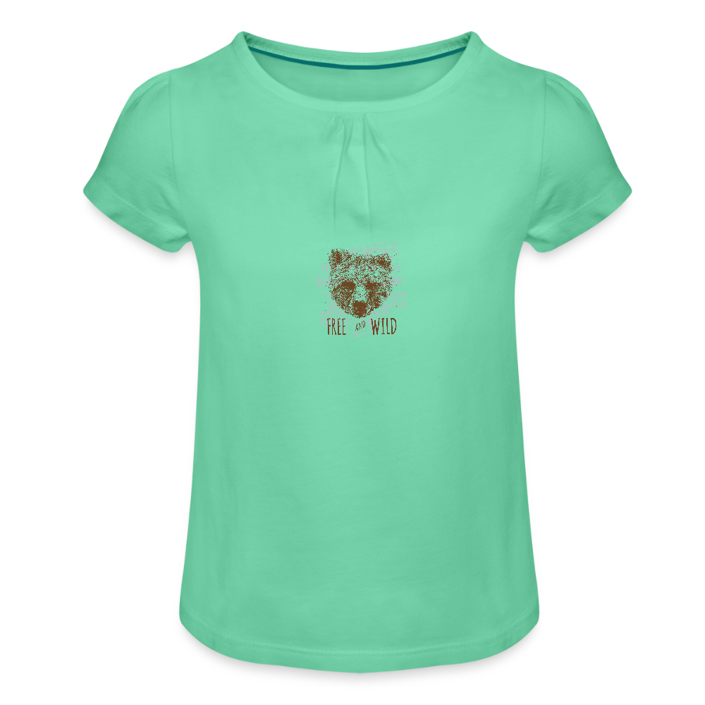 Meisjes-T-shirt met plooien - mintgroen
