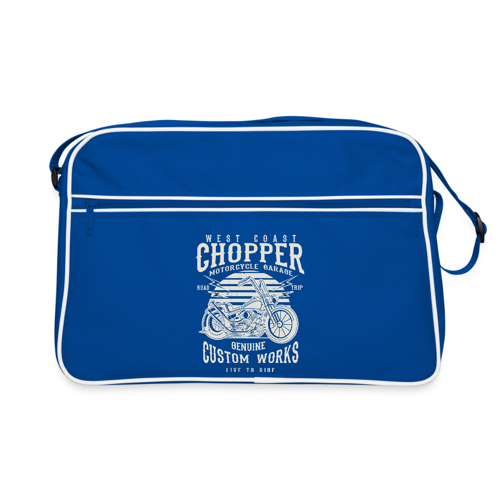 Retro-tas - blauw/wit