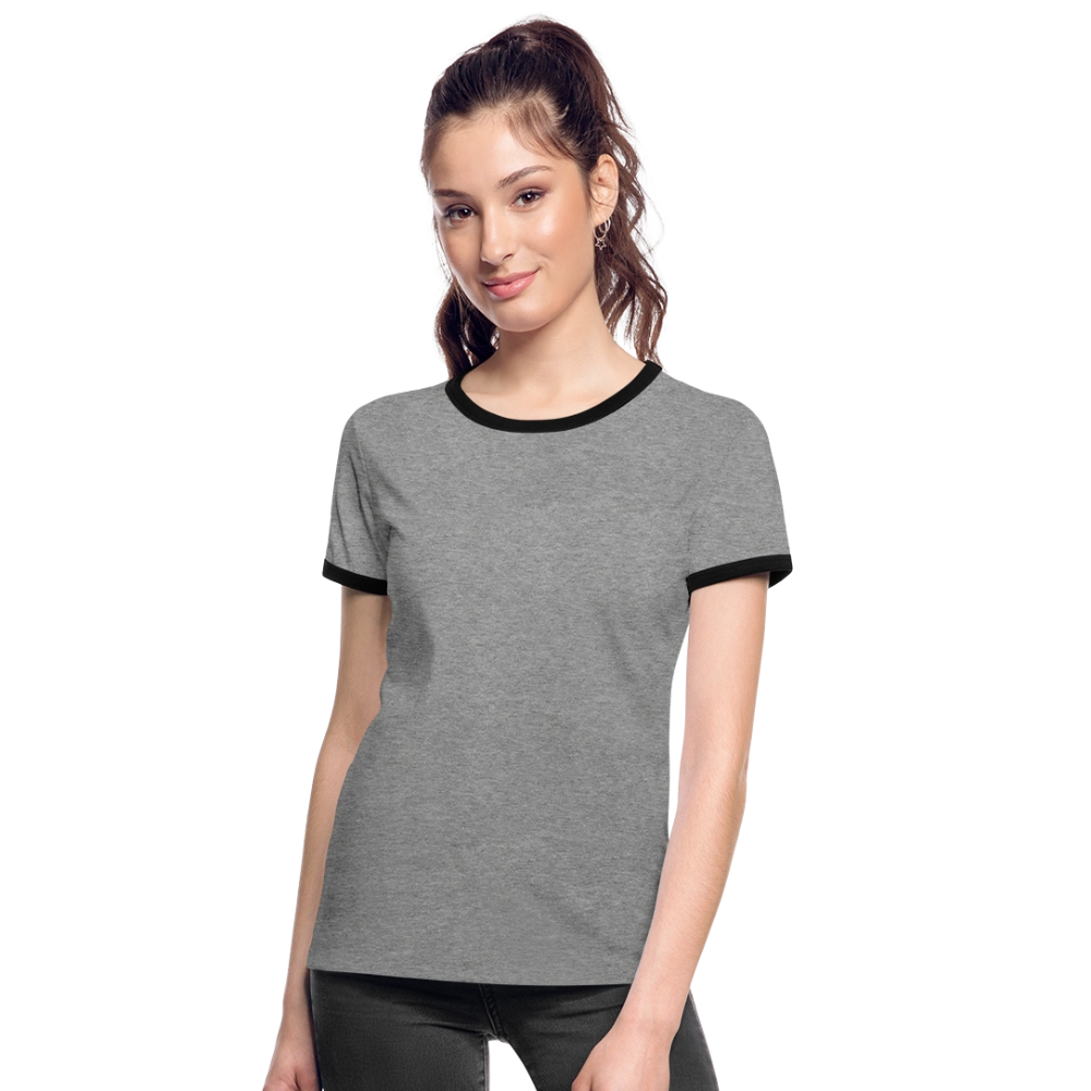 Vrouwen contrastshirt - grijs gemêleerd/zwart