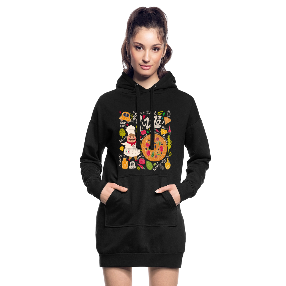 Hoodiejurk - zwart