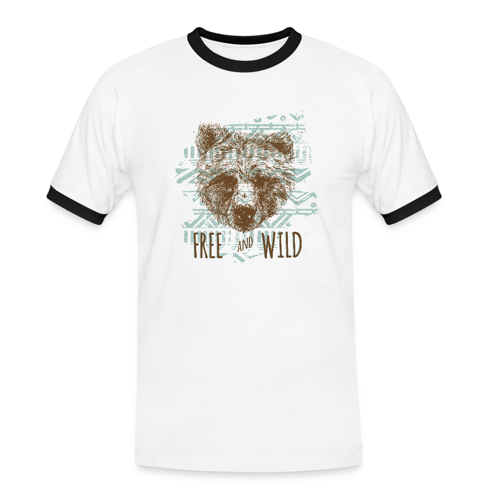 Mannen contrastshirt - wit/zwart