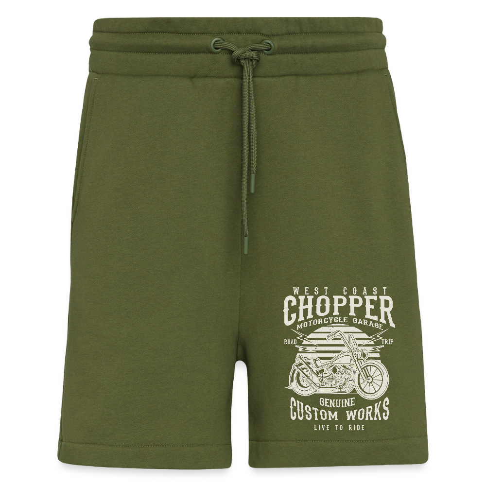 Organic relaxed shorts made in EU - MOSS GREEN