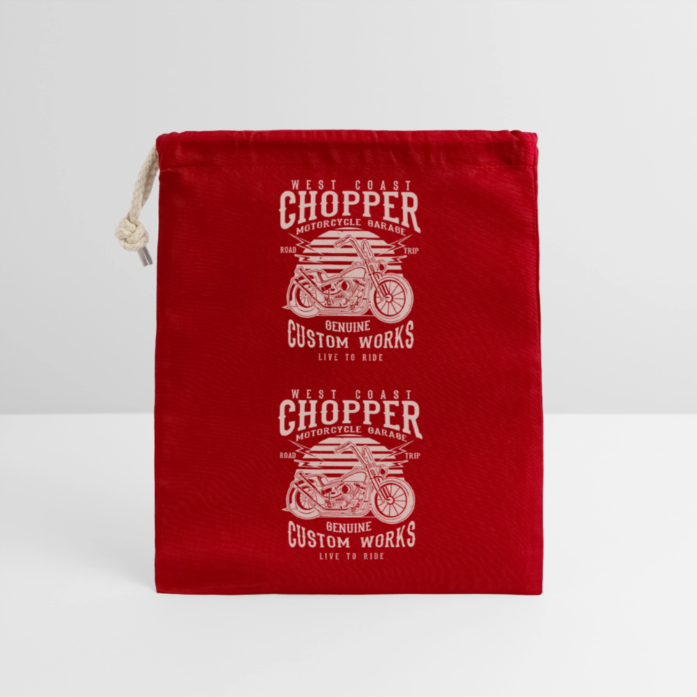 Afsluitbare cadeauzak van katoen (14x20cm) - rood